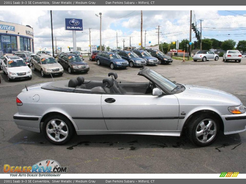 2001 Saab 9-3 SE Convertible Silver Metallic / Medium Gray Photo #4