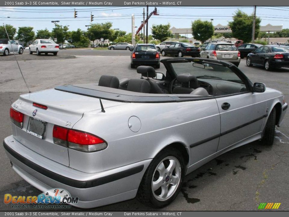 2001 Saab 9-3 SE Convertible Silver Metallic / Medium Gray Photo #5