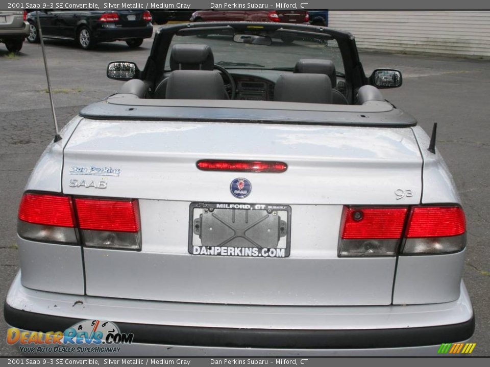 2001 Saab 9-3 SE Convertible Silver Metallic / Medium Gray Photo #6