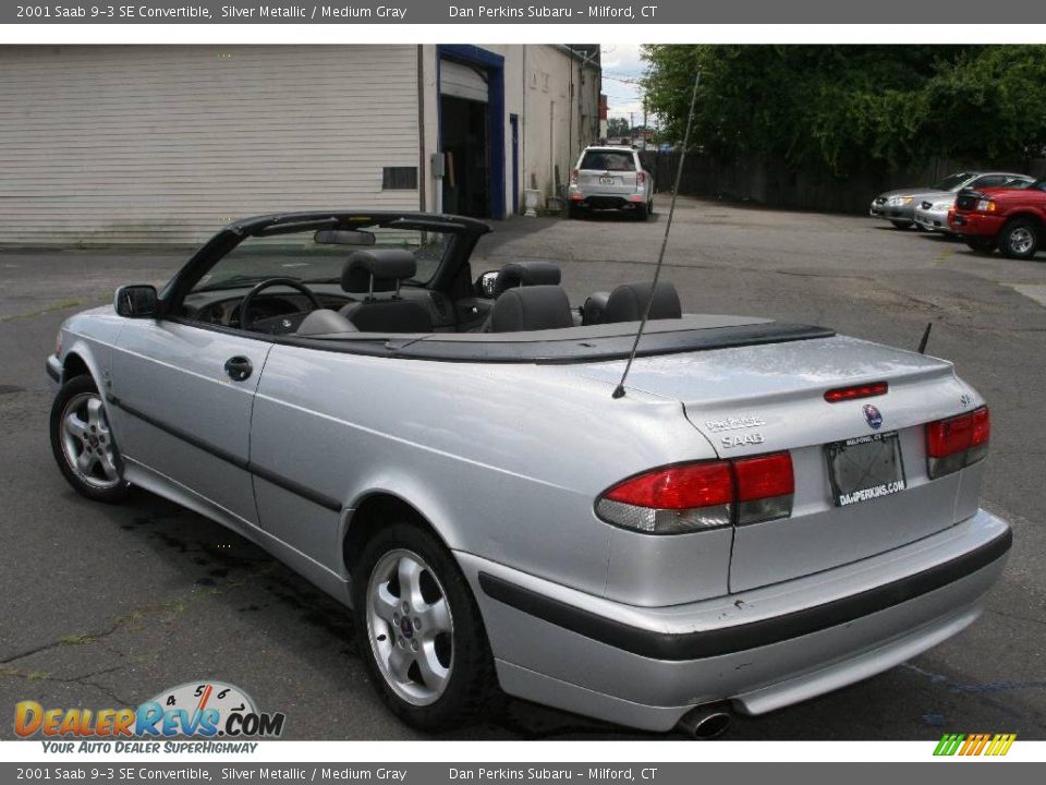 2001 Saab 9-3 SE Convertible Silver Metallic / Medium Gray Photo #7
