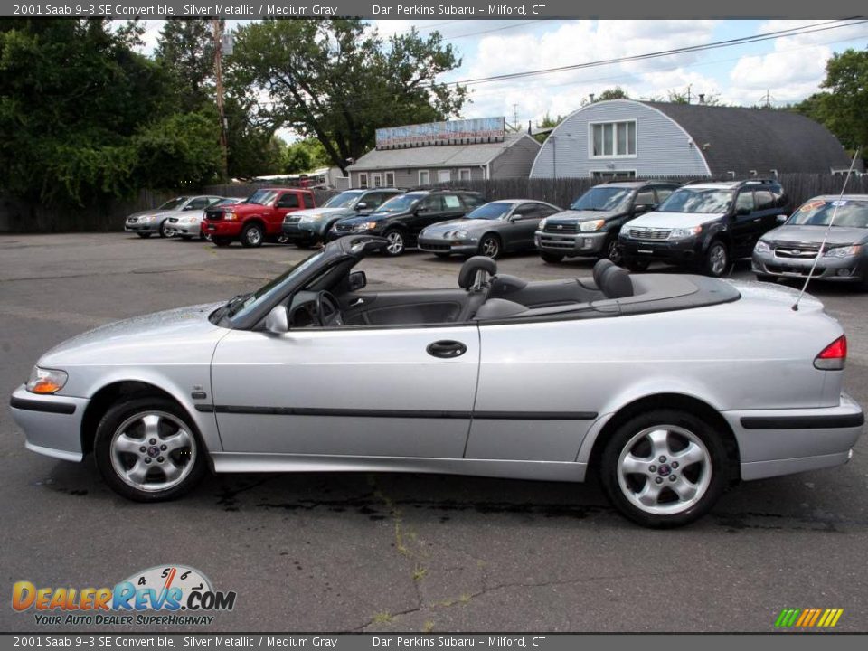 2001 Saab 9-3 SE Convertible Silver Metallic / Medium Gray Photo #8
