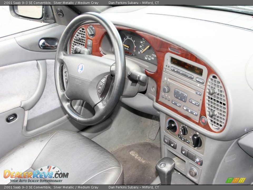 2001 Saab 9-3 SE Convertible Silver Metallic / Medium Gray Photo #9