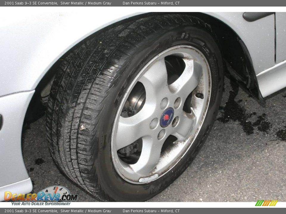 2001 Saab 9-3 SE Convertible Silver Metallic / Medium Gray Photo #10