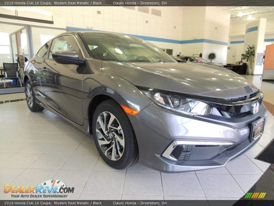 2019 Honda Civic LX Coupe Modern Steel Metallic / Black Photo #3