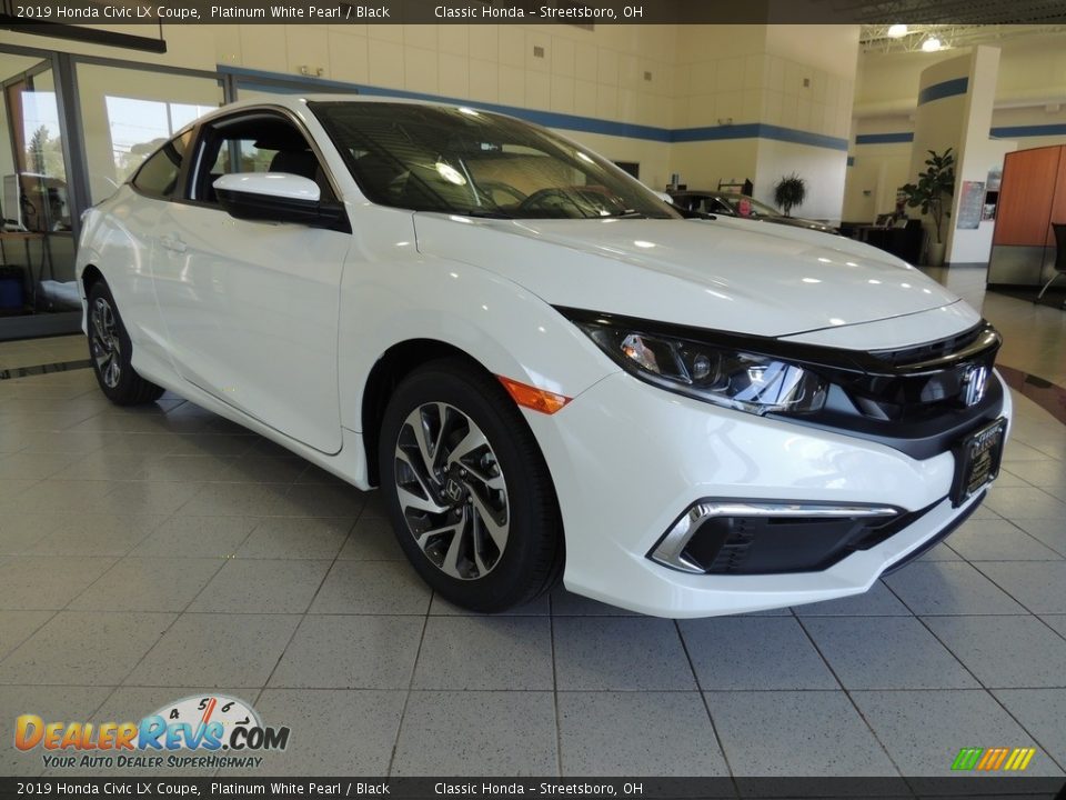 2019 Honda Civic LX Coupe Platinum White Pearl / Black Photo #3