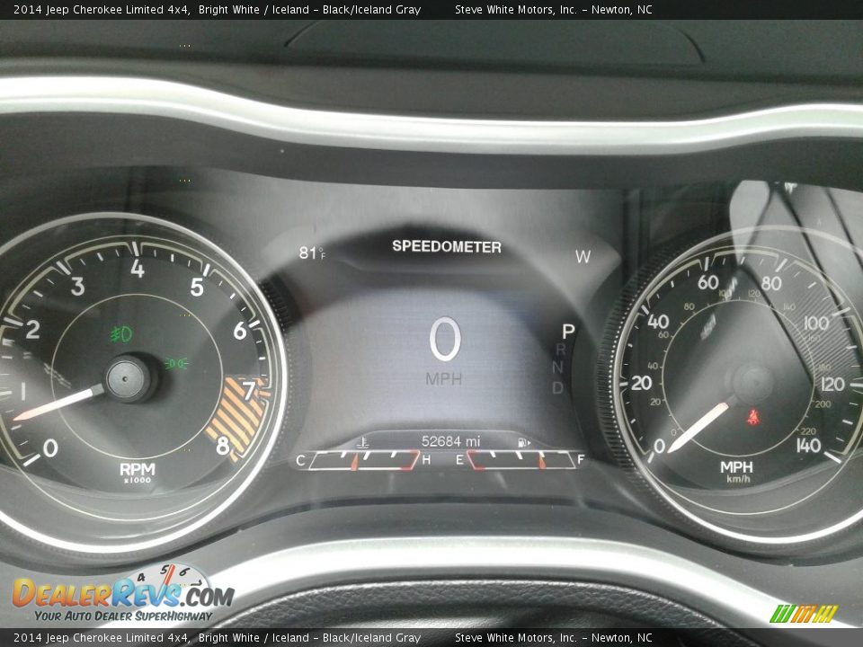 2014 Jeep Cherokee Limited 4x4 Bright White / Iceland - Black/Iceland Gray Photo #20