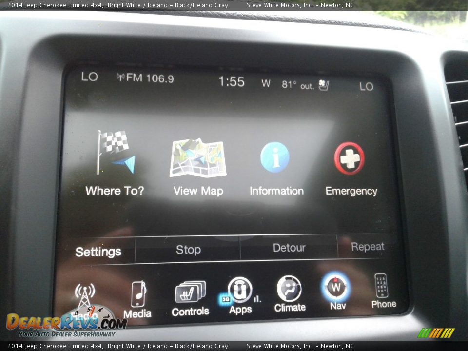 2014 Jeep Cherokee Limited 4x4 Bright White / Iceland - Black/Iceland Gray Photo #23