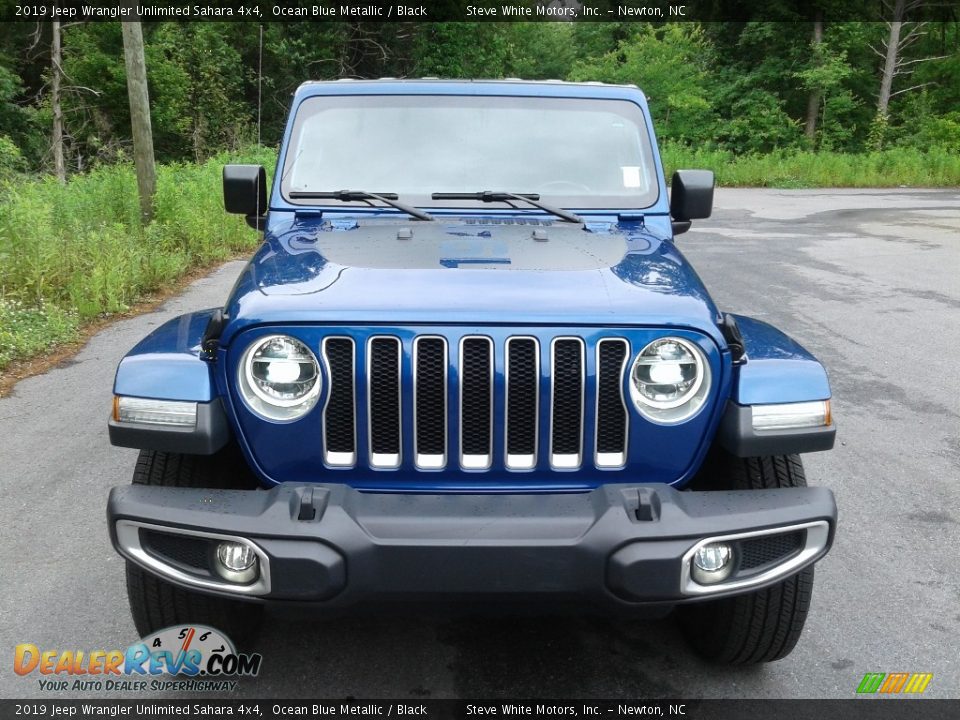 2019 Jeep Wrangler Unlimited Sahara 4x4 Ocean Blue Metallic / Black Photo #3