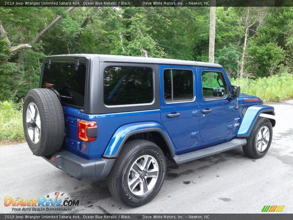 2019 Jeep Wrangler Unlimited Sahara 4x4 Ocean Blue Metallic / Black Photo #6