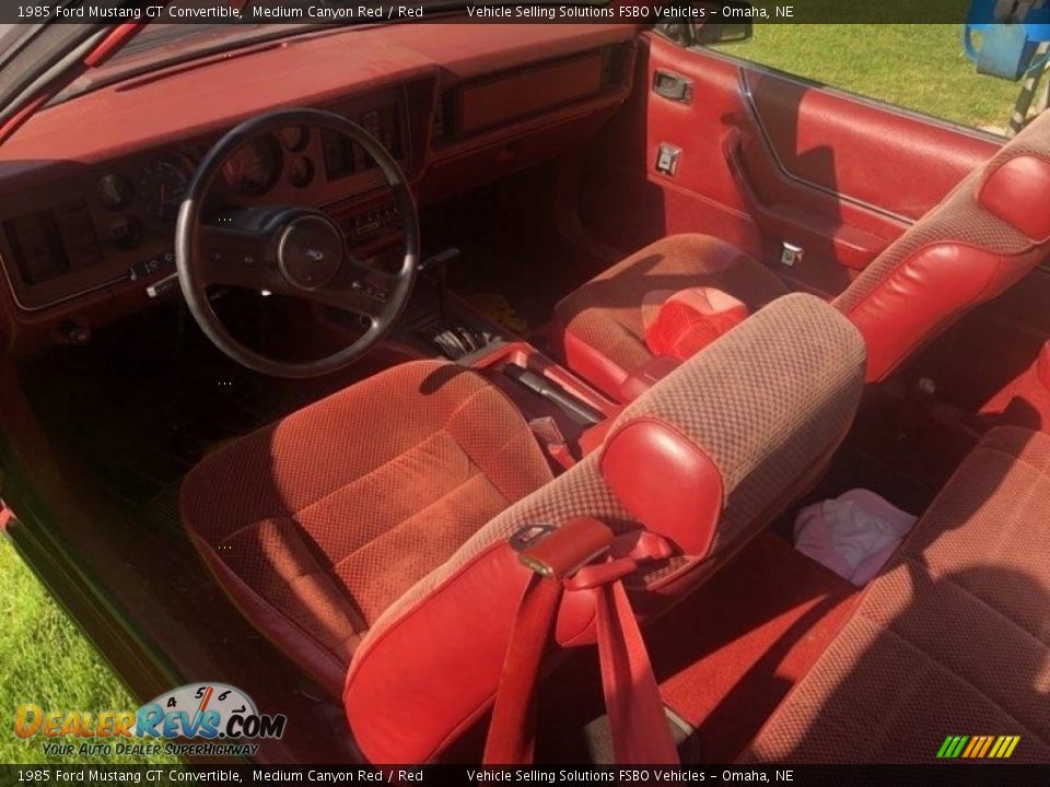 1985 Ford Mustang GT Convertible Medium Canyon Red / Red Photo #3