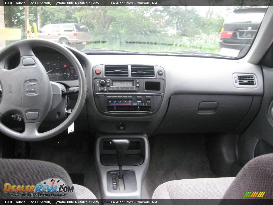 1998 Honda Civic LX Sedan Cyclone Blue Metallic / Gray Photo #6