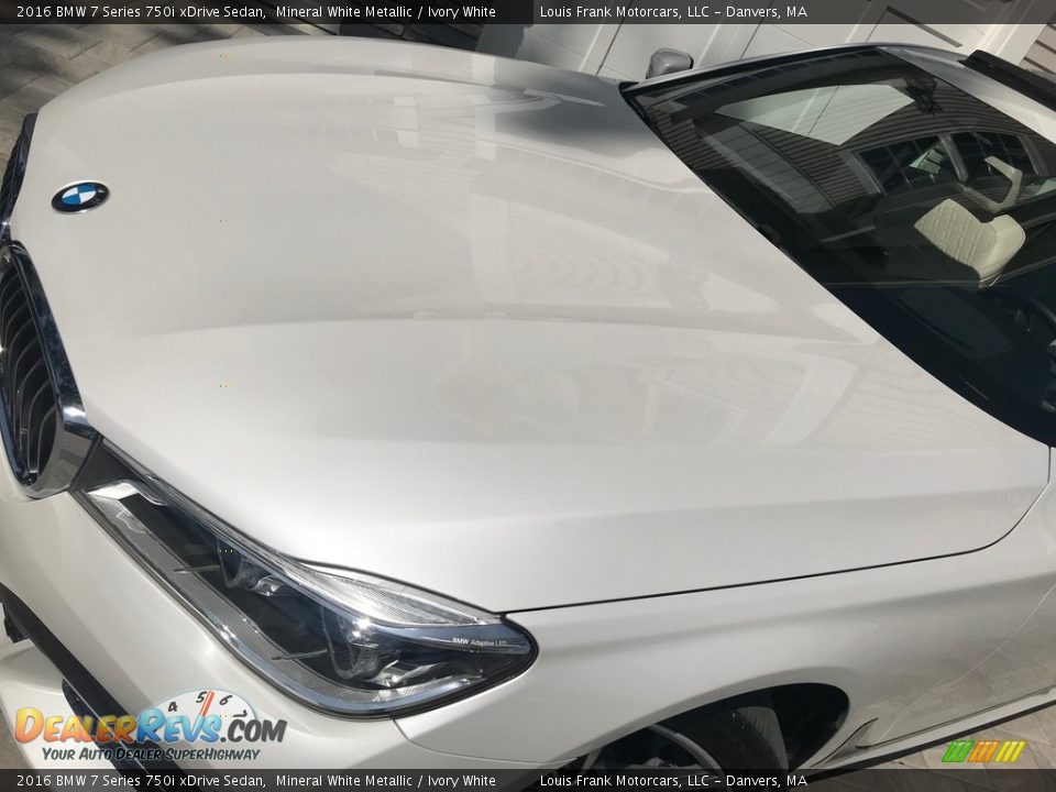 2016 BMW 7 Series 750i xDrive Sedan Mineral White Metallic / Ivory White Photo #34