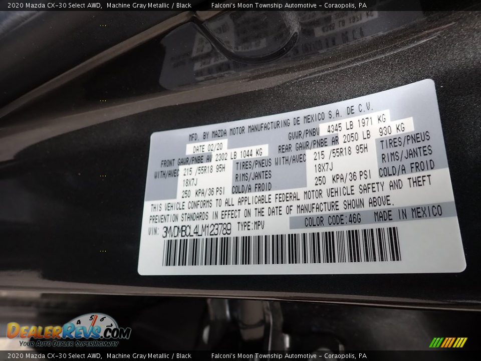 2020 Mazda CX-30 Select AWD Machine Gray Metallic / Black Photo #12