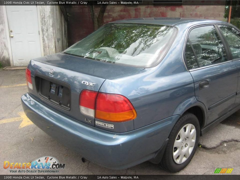 1998 Honda Civic LX Sedan Cyclone Blue Metallic / Gray Photo #12