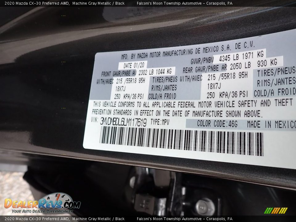 2020 Mazda CX-30 Preferred AWD Machine Gray Metallic / Black Photo #12
