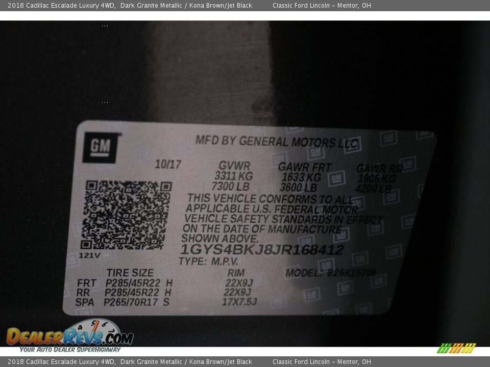 2018 Cadillac Escalade Luxury 4WD Dark Granite Metallic / Kona Brown/Jet Black Photo #35