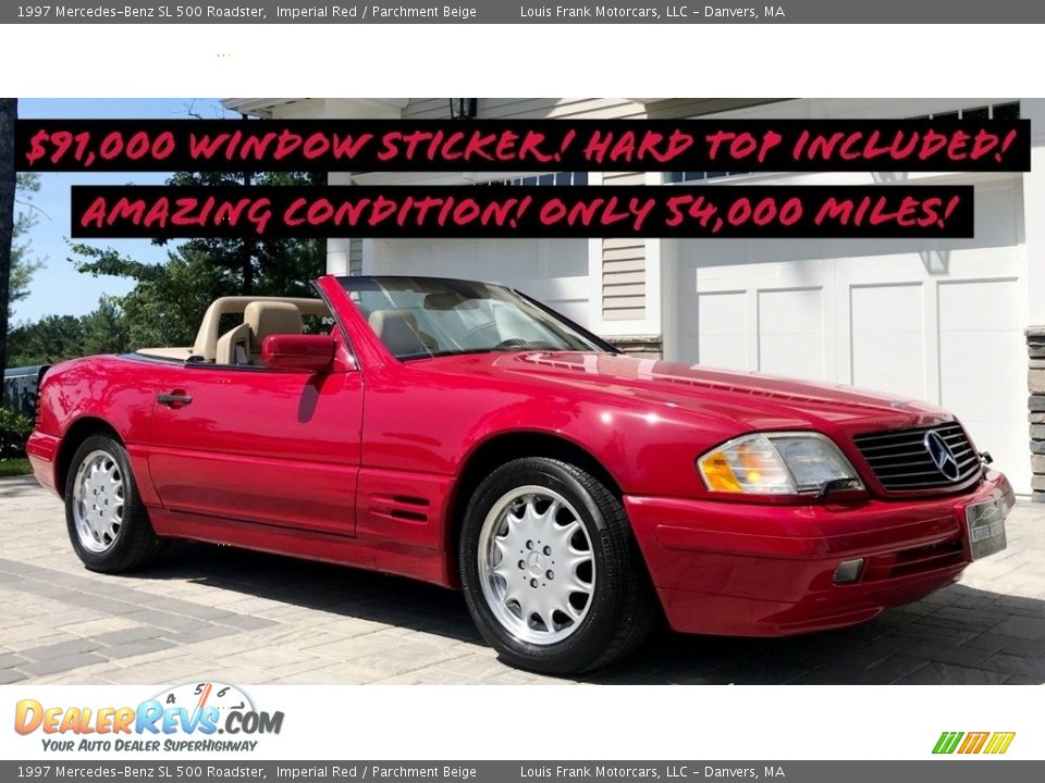 1997 Mercedes-Benz SL 500 Roadster Imperial Red / Parchment Beige Photo #1
