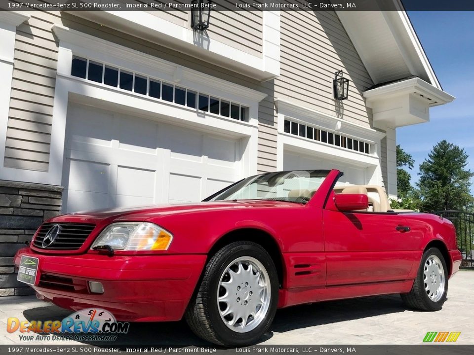 1997 Mercedes-Benz SL 500 Roadster Imperial Red / Parchment Beige Photo #3