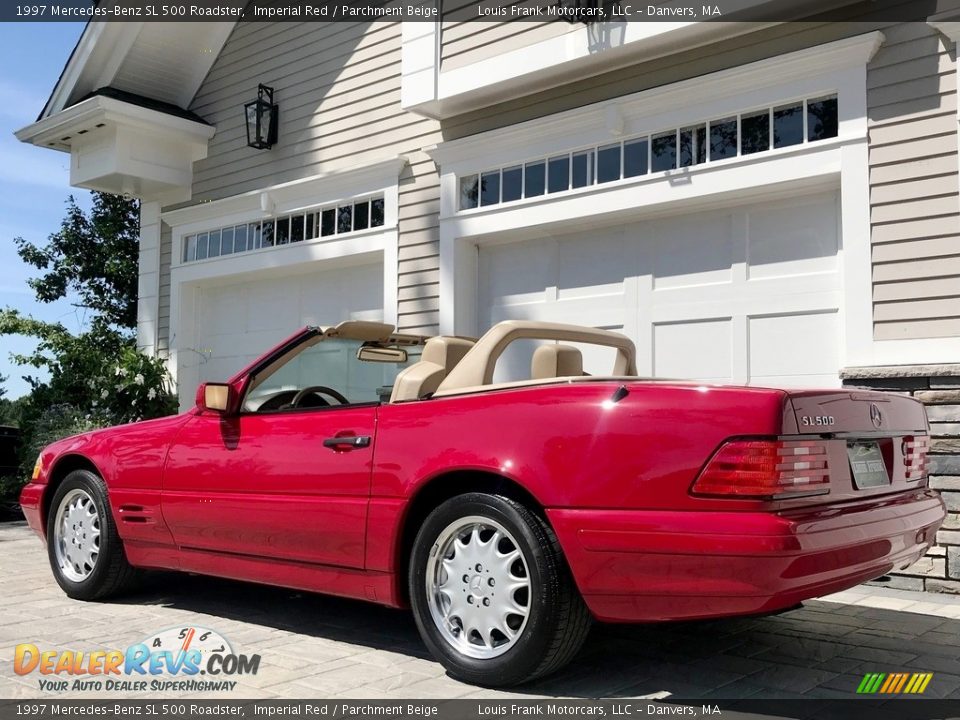 1997 Mercedes-Benz SL 500 Roadster Imperial Red / Parchment Beige Photo #6