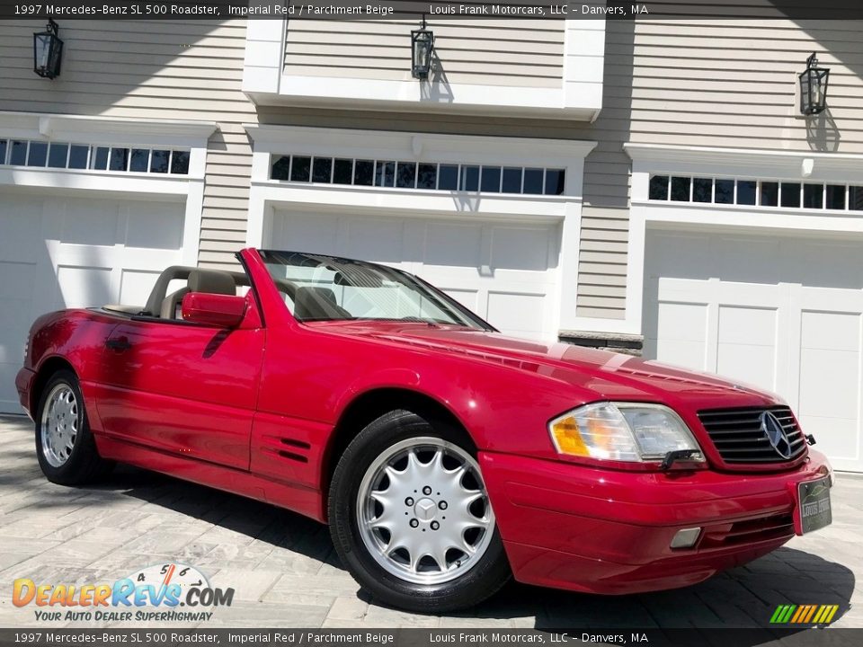 1997 Mercedes-Benz SL 500 Roadster Imperial Red / Parchment Beige Photo #15