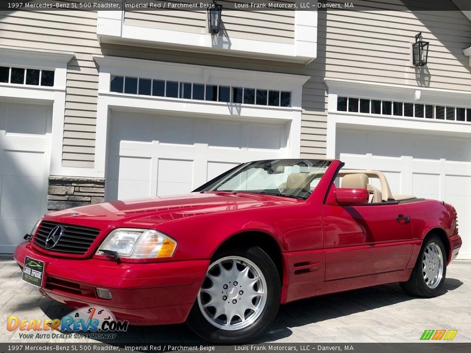 1997 Mercedes-Benz SL 500 Roadster Imperial Red / Parchment Beige Photo #17