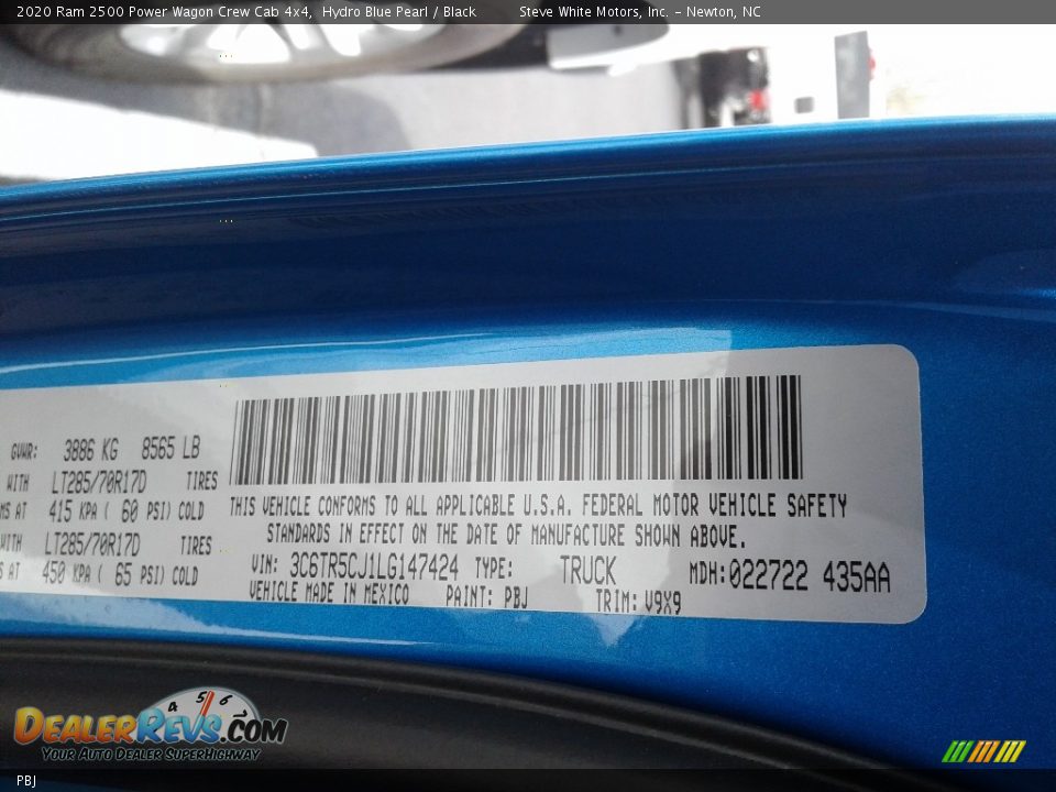 Ram Color Code PBJ Hydro Blue Pearl