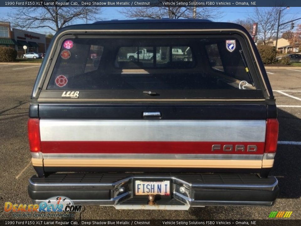 1990 Ford F150 XLT Lariat Regular Cab Deep Shadow Blue Metallic / Chestnut Photo #16