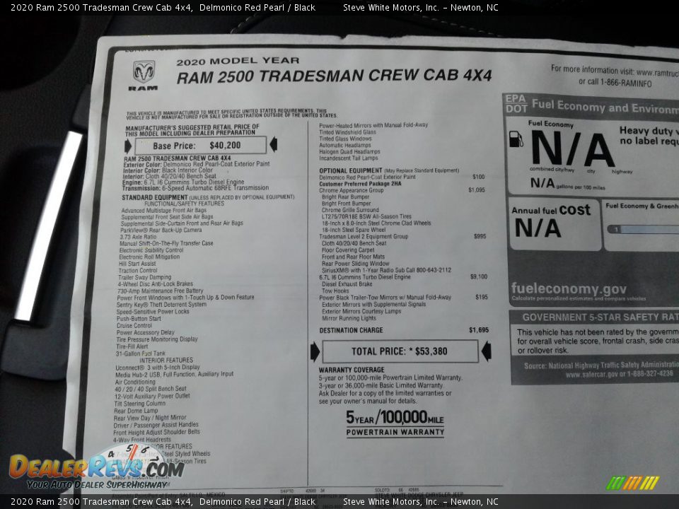 2020 Ram 2500 Tradesman Crew Cab 4x4 Delmonico Red Pearl / Black Photo #27
