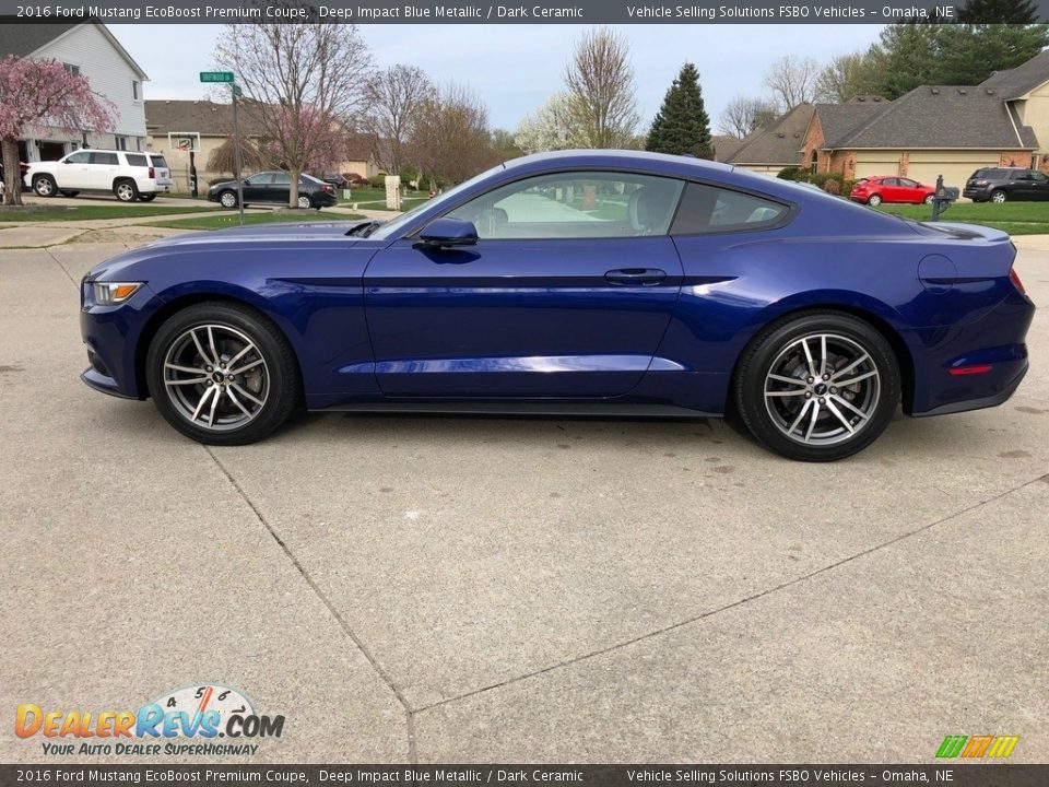 2016 Ford Mustang EcoBoost Premium Coupe Deep Impact Blue Metallic / Dark Ceramic Photo #5