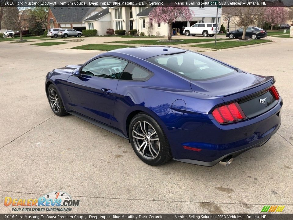 2016 Ford Mustang EcoBoost Premium Coupe Deep Impact Blue Metallic / Dark Ceramic Photo #6