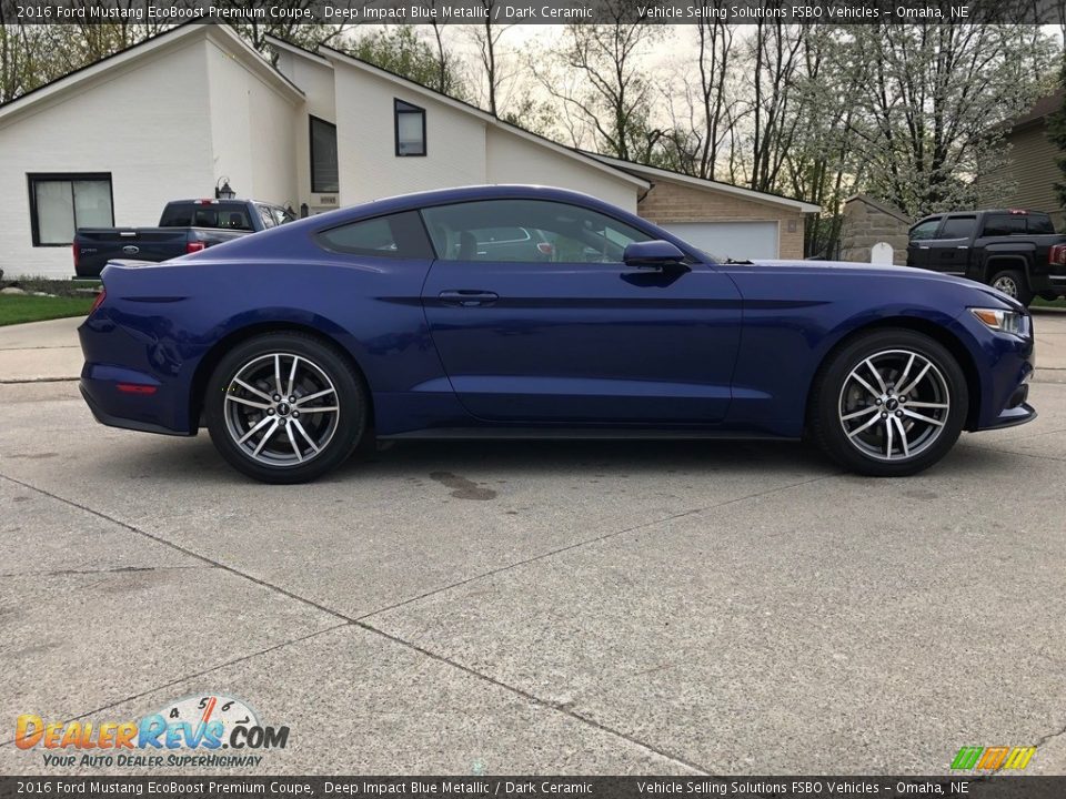 2016 Ford Mustang EcoBoost Premium Coupe Deep Impact Blue Metallic / Dark Ceramic Photo #27