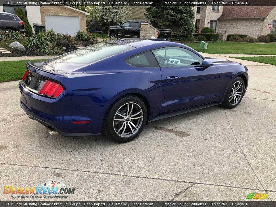 2016 Ford Mustang EcoBoost Premium Coupe Deep Impact Blue Metallic / Dark Ceramic Photo #28