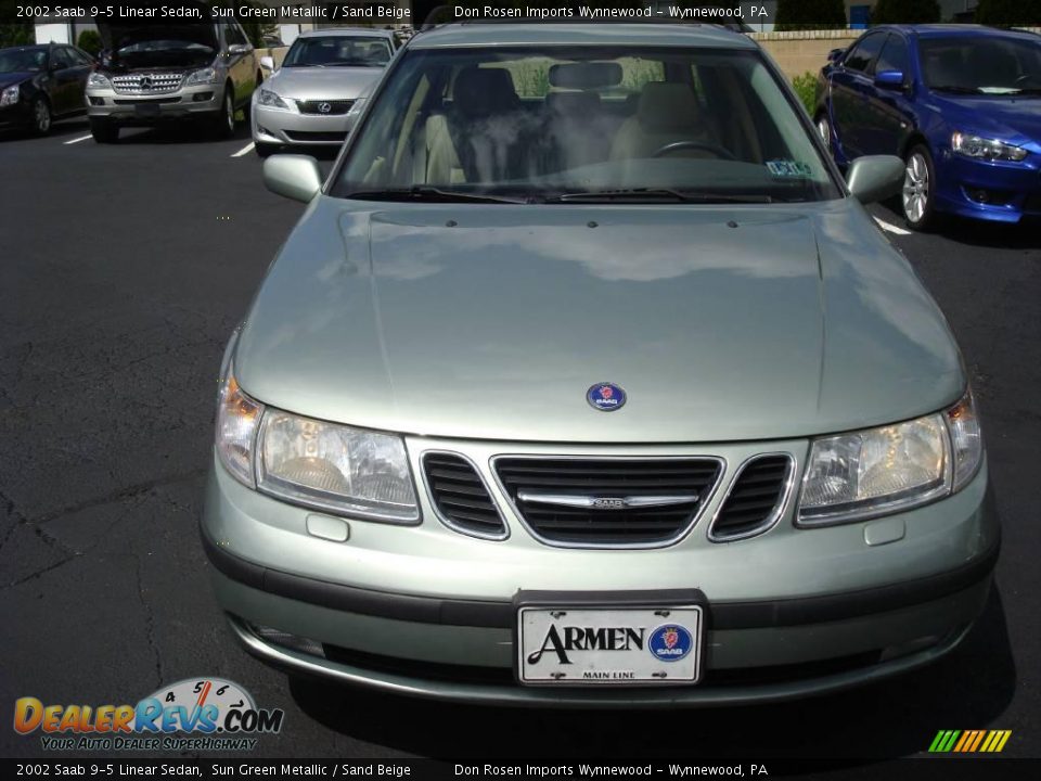 2002 Saab 9-5 Linear Sedan Sun Green Metallic / Sand Beige Photo #3