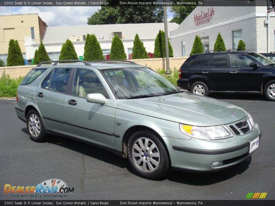 2002 Saab 9-5 Linear Sedan Sun Green Metallic / Sand Beige Photo #5