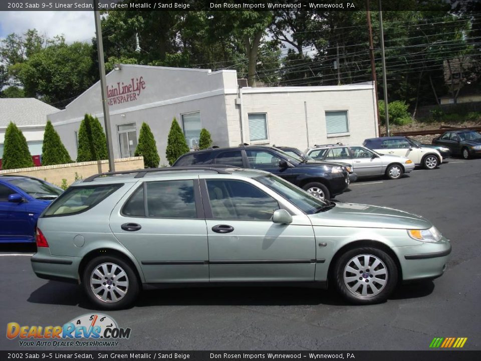 2002 Saab 9-5 Linear Sedan Sun Green Metallic / Sand Beige Photo #6