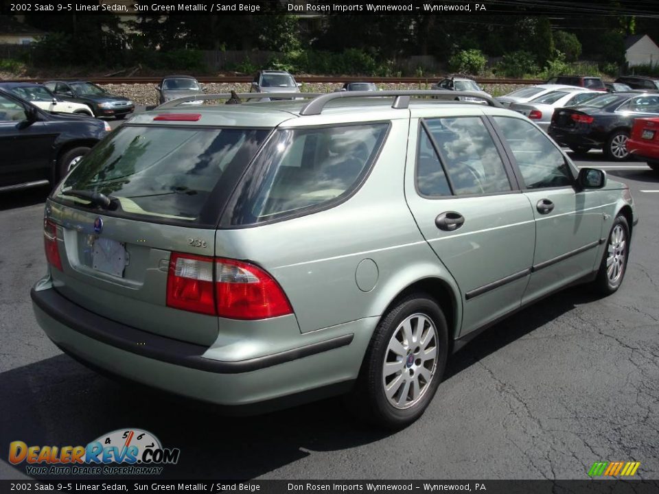 2002 Saab 9-5 Linear Sedan Sun Green Metallic / Sand Beige Photo #7