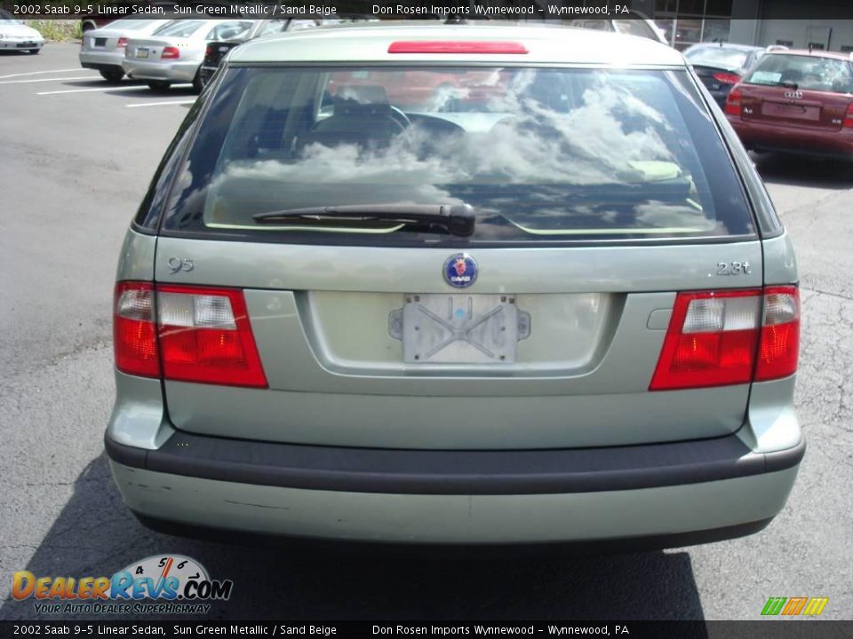 2002 Saab 9-5 Linear Sedan Sun Green Metallic / Sand Beige Photo #8