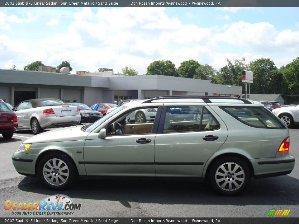 2002 Saab 9-5 Linear Sedan Sun Green Metallic / Sand Beige Photo #10