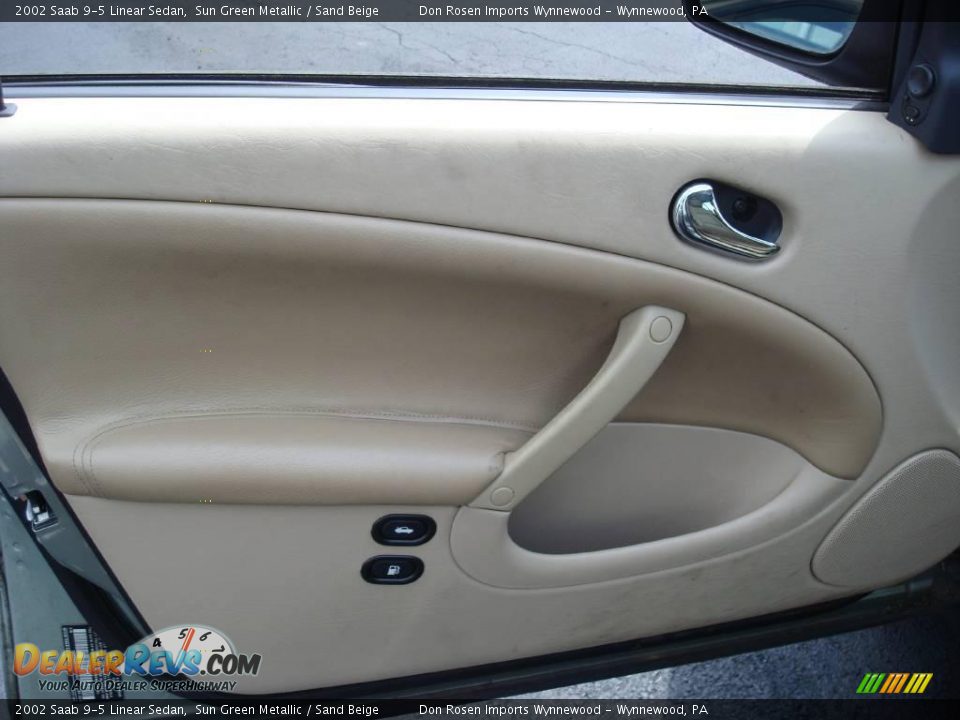 2002 Saab 9-5 Linear Sedan Sun Green Metallic / Sand Beige Photo #13