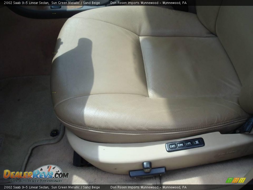 2002 Saab 9-5 Linear Sedan Sun Green Metallic / Sand Beige Photo #14