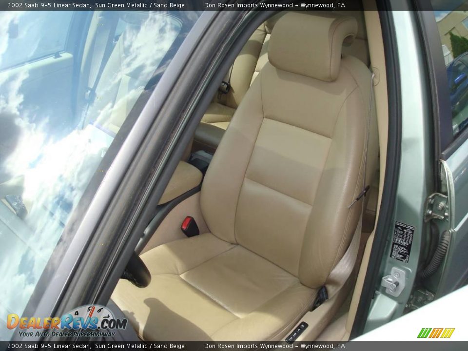 2002 Saab 9-5 Linear Sedan Sun Green Metallic / Sand Beige Photo #15