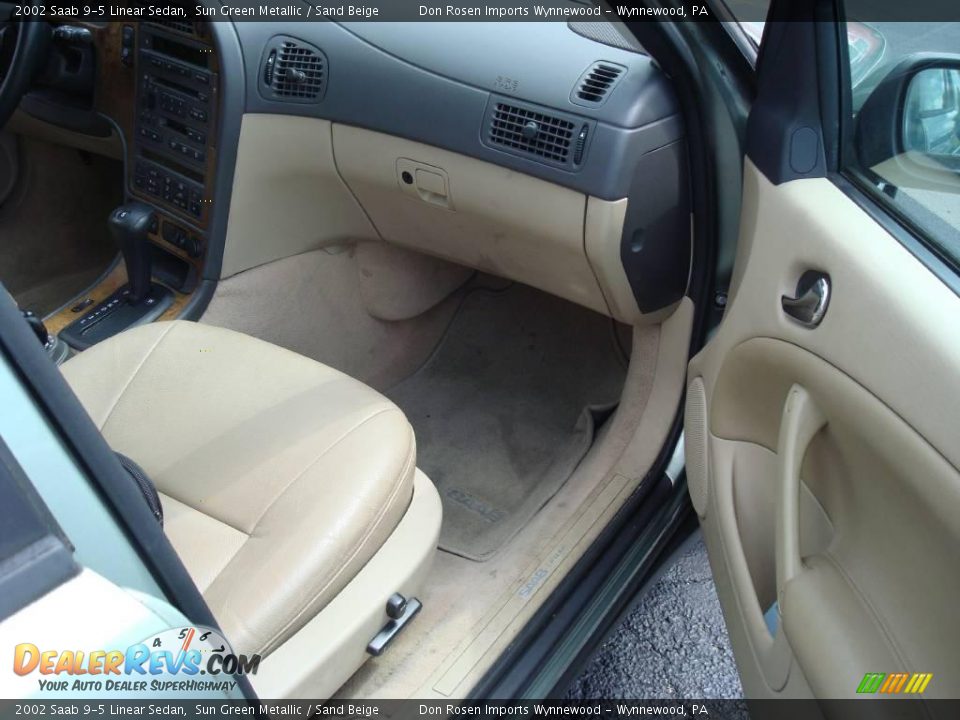 2002 Saab 9-5 Linear Sedan Sun Green Metallic / Sand Beige Photo #16