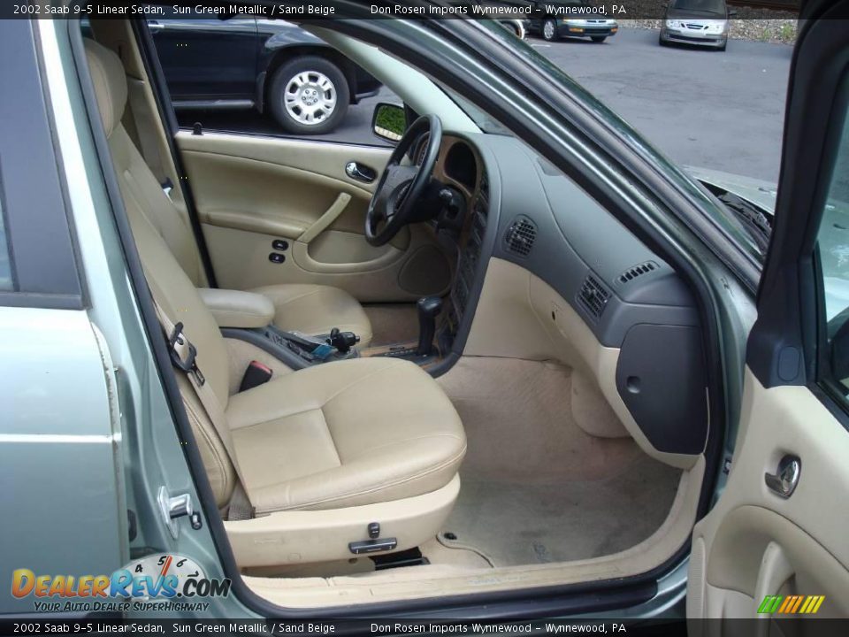 2002 Saab 9-5 Linear Sedan Sun Green Metallic / Sand Beige Photo #18