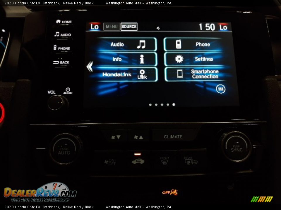 2020 Honda Civic EX Hatchback Rallye Red / Black Photo #16
