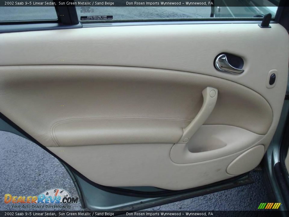 2002 Saab 9-5 Linear Sedan Sun Green Metallic / Sand Beige Photo #21