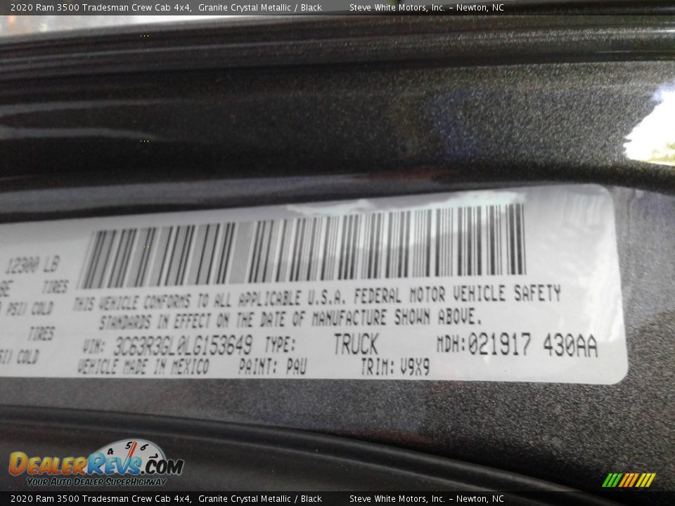 2020 Ram 3500 Tradesman Crew Cab 4x4 Granite Crystal Metallic / Black Photo #29