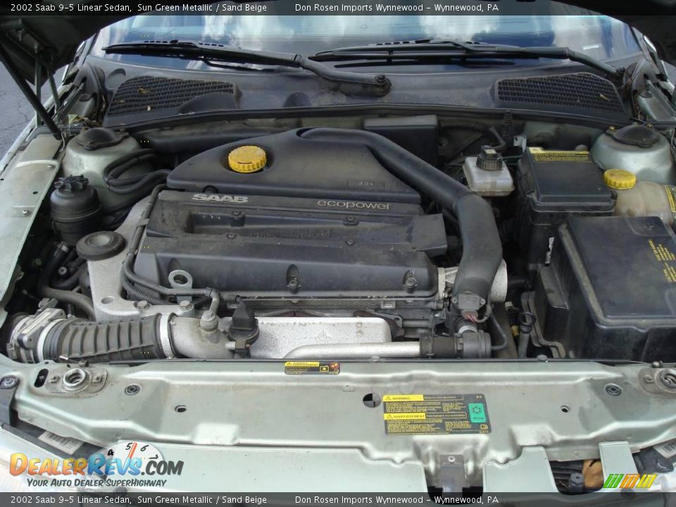 2002 Saab 9-5 Linear Sedan Sun Green Metallic / Sand Beige Photo #23