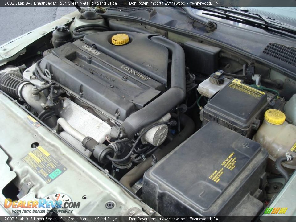 2002 Saab 9-5 Linear Sedan Sun Green Metallic / Sand Beige Photo #24