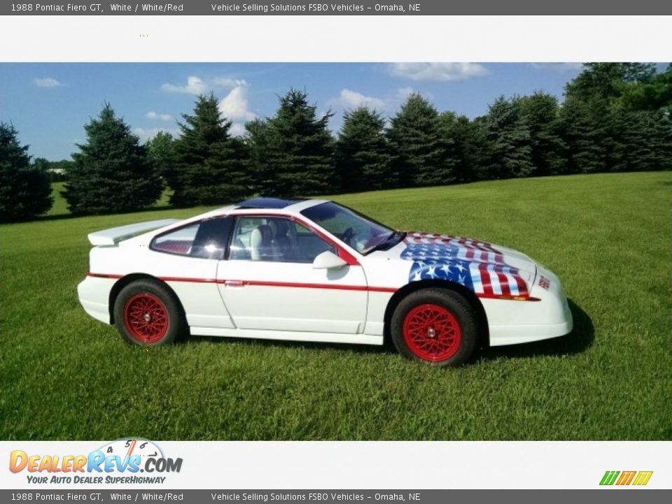 1988 Pontiac Fiero GT White / White/Red Photo #1