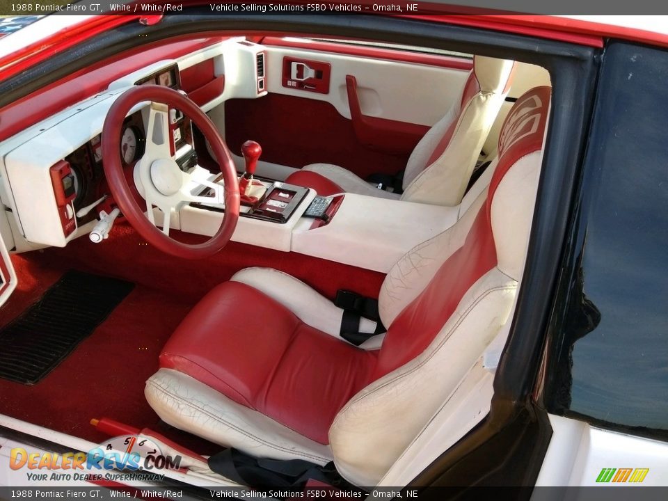 1988 Pontiac Fiero GT White / White/Red Photo #4